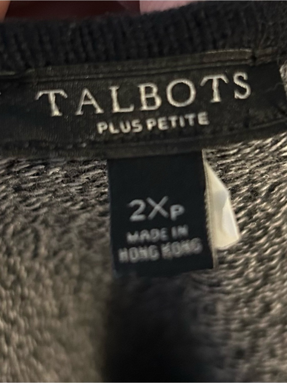 Talbots Gray Open-Front Cardigan with Black Trim - Picture 5 of 6